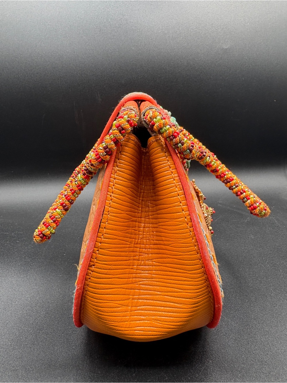 Mary Frances Orange Beaded Wristlet Clutch - Picture 7 of 11